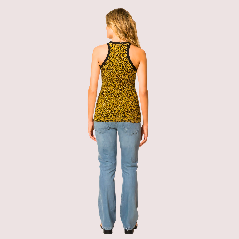 Bold Yellow Leopard Print Tank Top