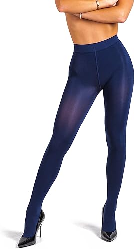 High-waist navy blue pantyhose stockings – soft breathable opaque tights for women | KozyKlicks
