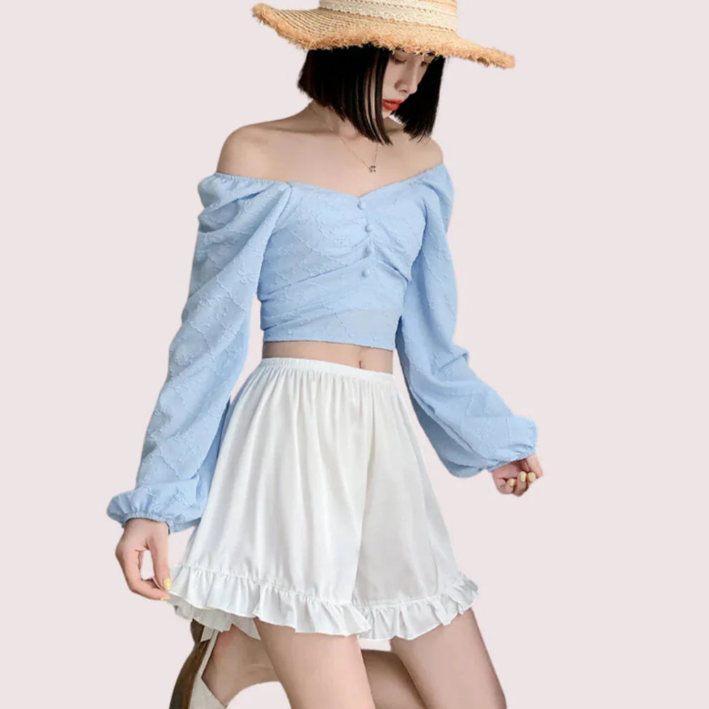 Women Ruffles Satin Faux Silk French Underwear Snazzyway