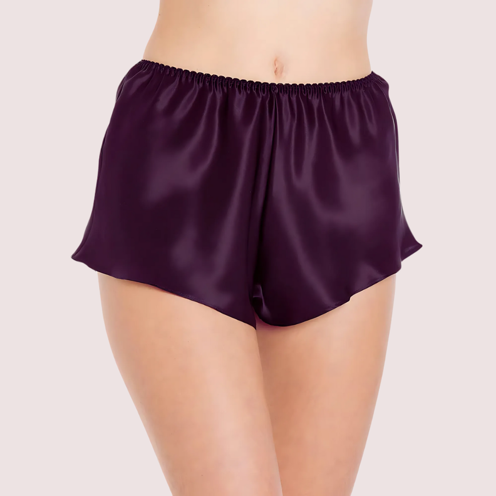 Royal Lavender Satin French Knickers Snazzyway
