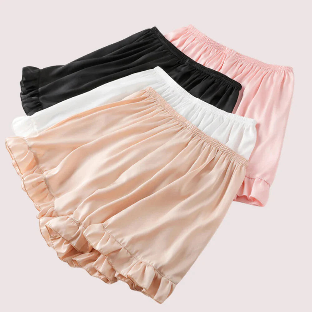 Women Ruffles Satin Faux Silk French Underwear Snazzyway