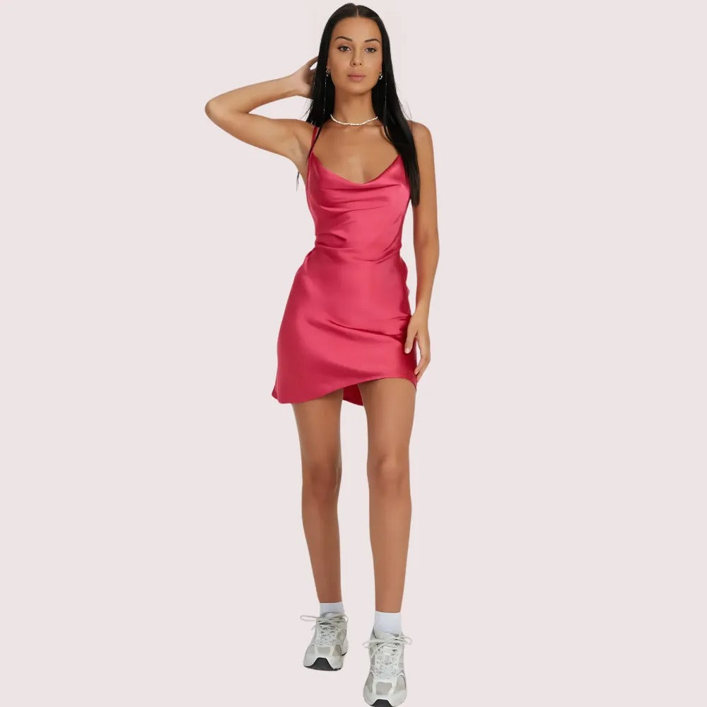 Sensual Satin Elegance Partywear Dress Snazzyway