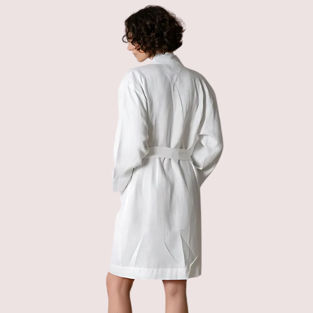 Genova Luxe Natural Linen Bath Robe