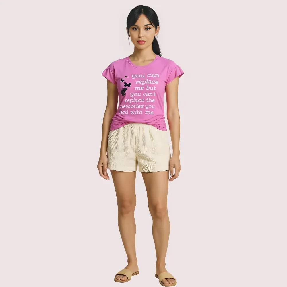 Butterfly Print Inspirational Graphic Tee - Pack of 2