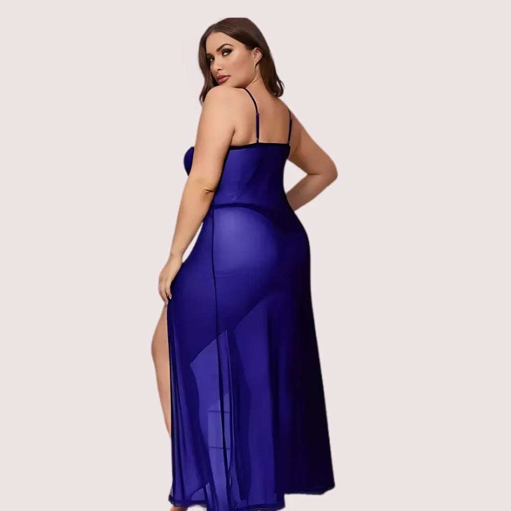 Azure Bloom Women's Blue Babydoll Set