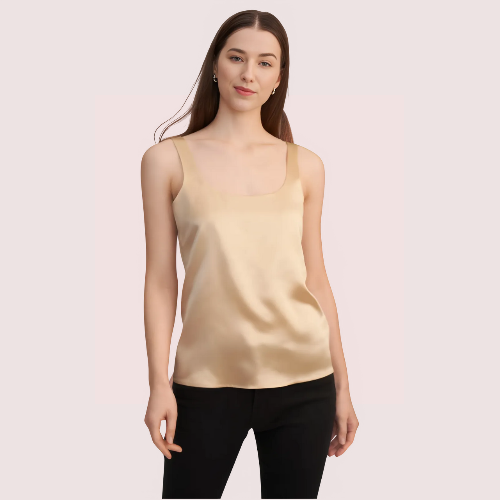 Luxury Spaghetti Strap Silk Camisole Tank Top Snazzyway