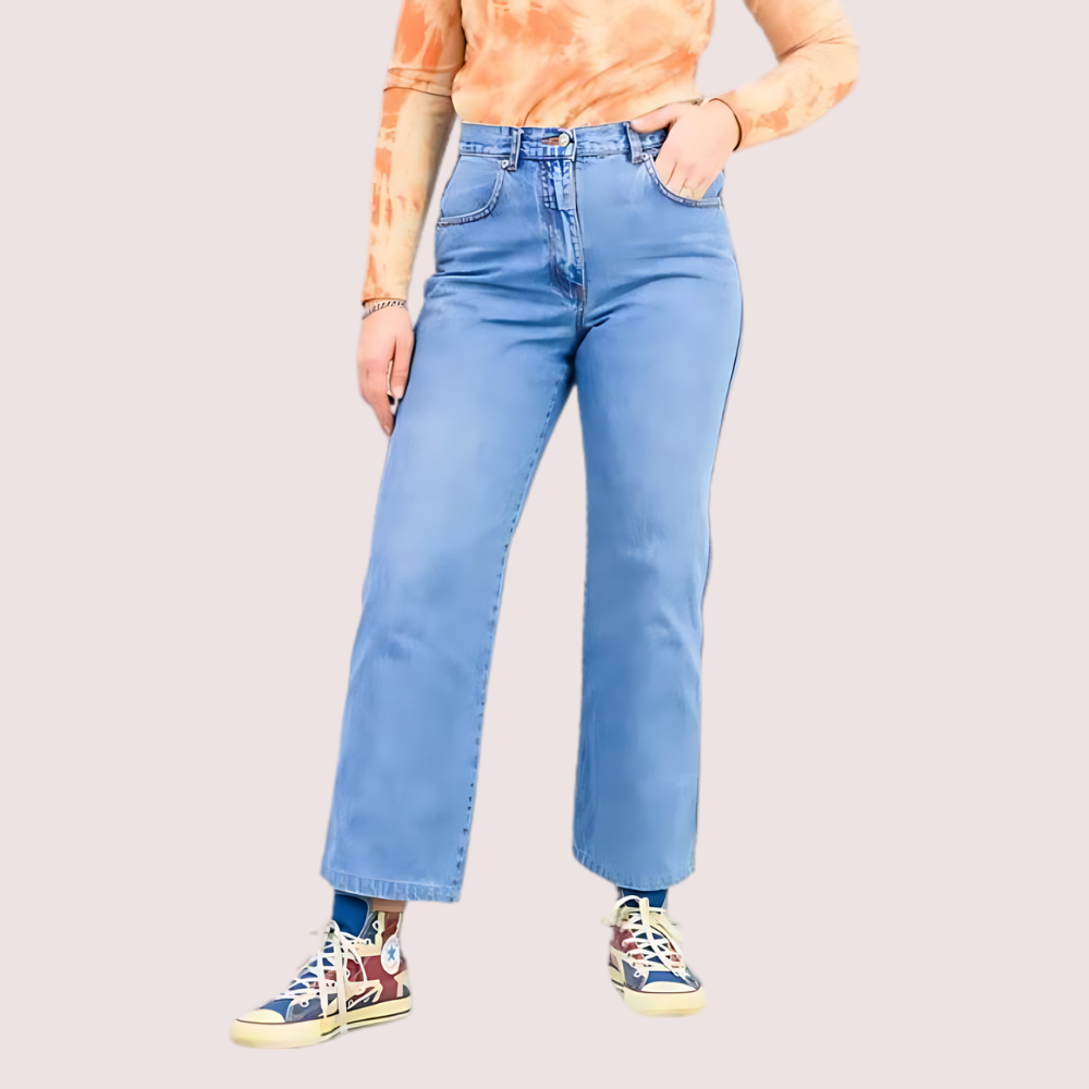 Classic 90s Boyfriend Blue Denim Wide Leg Jeans