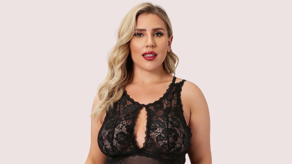 Twilight Temptation Sheer Lace Babydoll – Plus Size