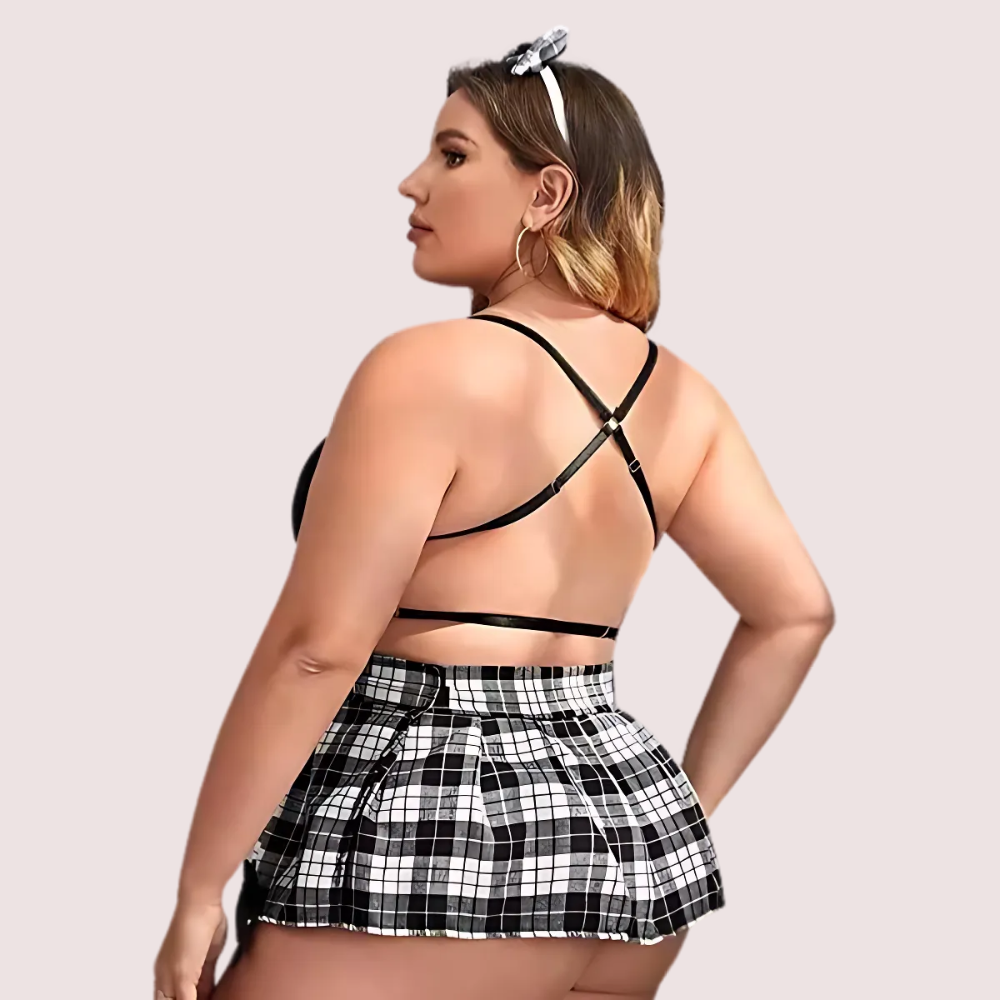 French Daina Schoolgirl Roleplay Costumes with Luxury Panty Gift