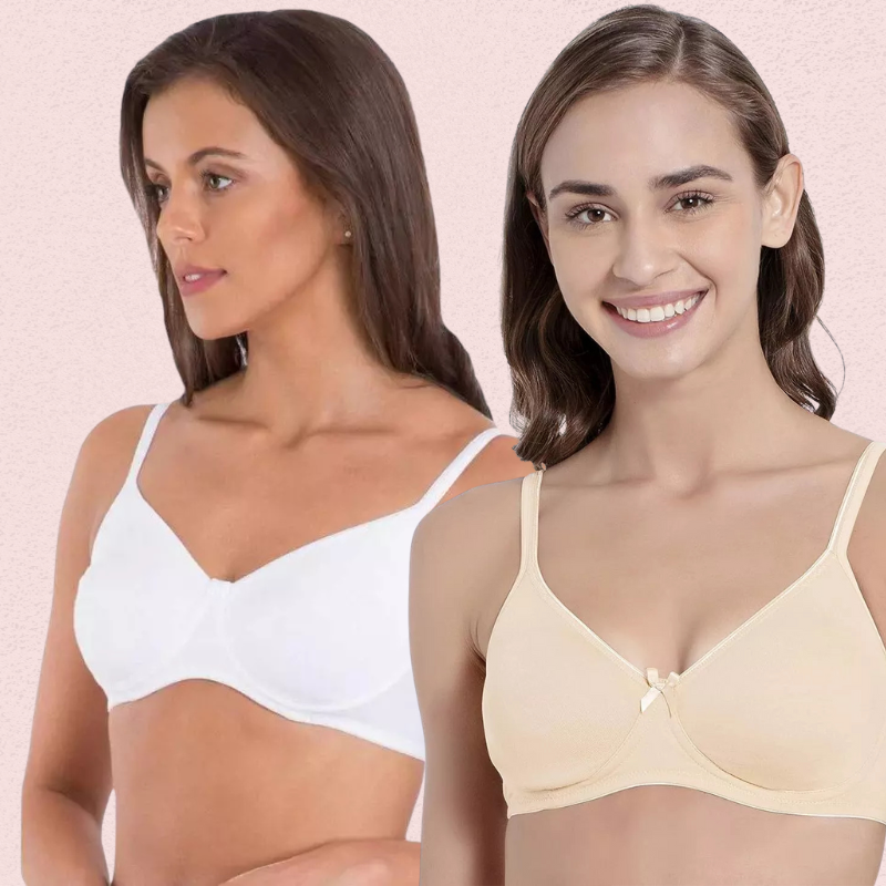 Breathable Cotton Non-Wired Bra (Pack of 2)