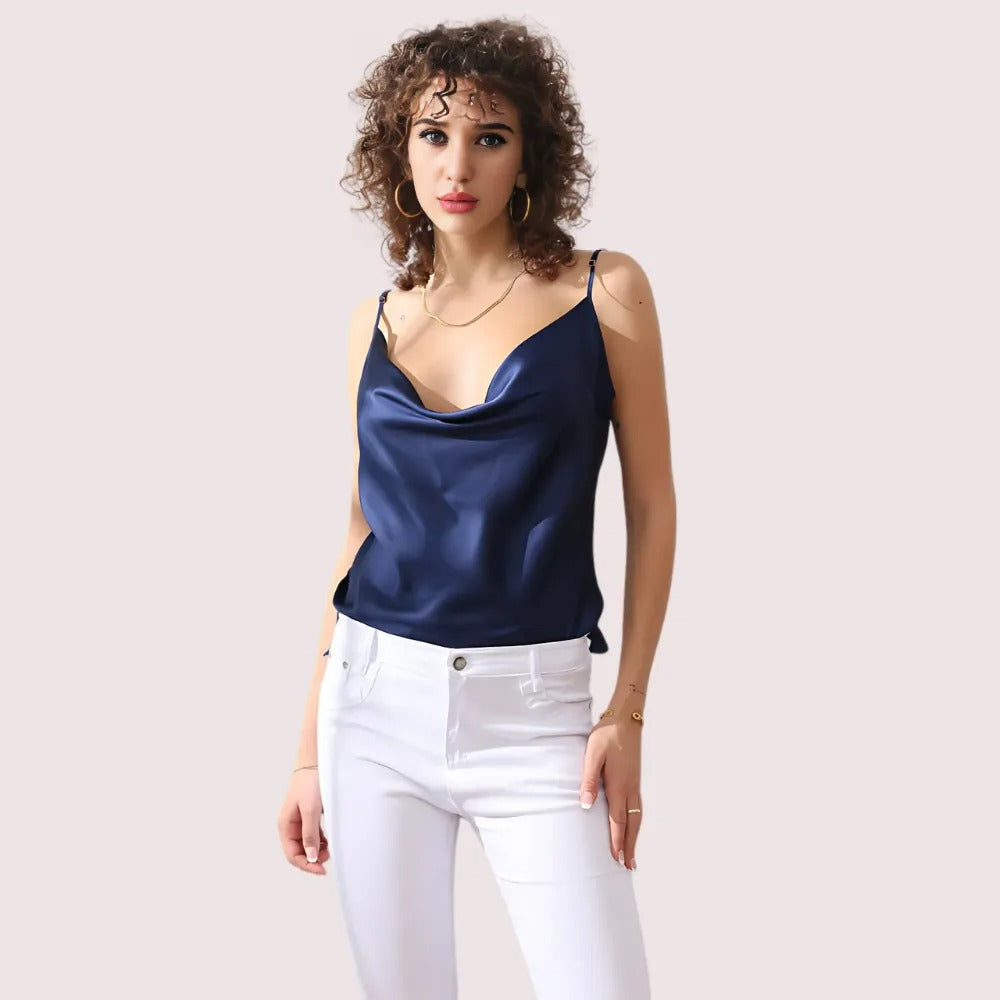 Elegant Cowl Neck Silk Camisole for Women Snazzyway